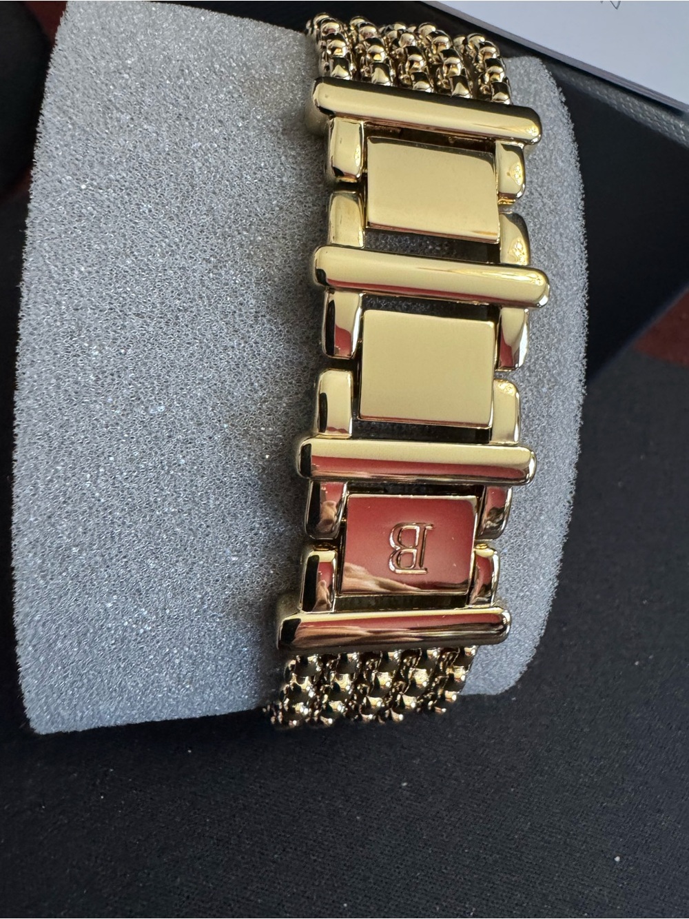 Bellezza Gold/White Pearl Rectangular Watch w/ Beautiful Multi Chain Bracelet - - Picture 6 of 7